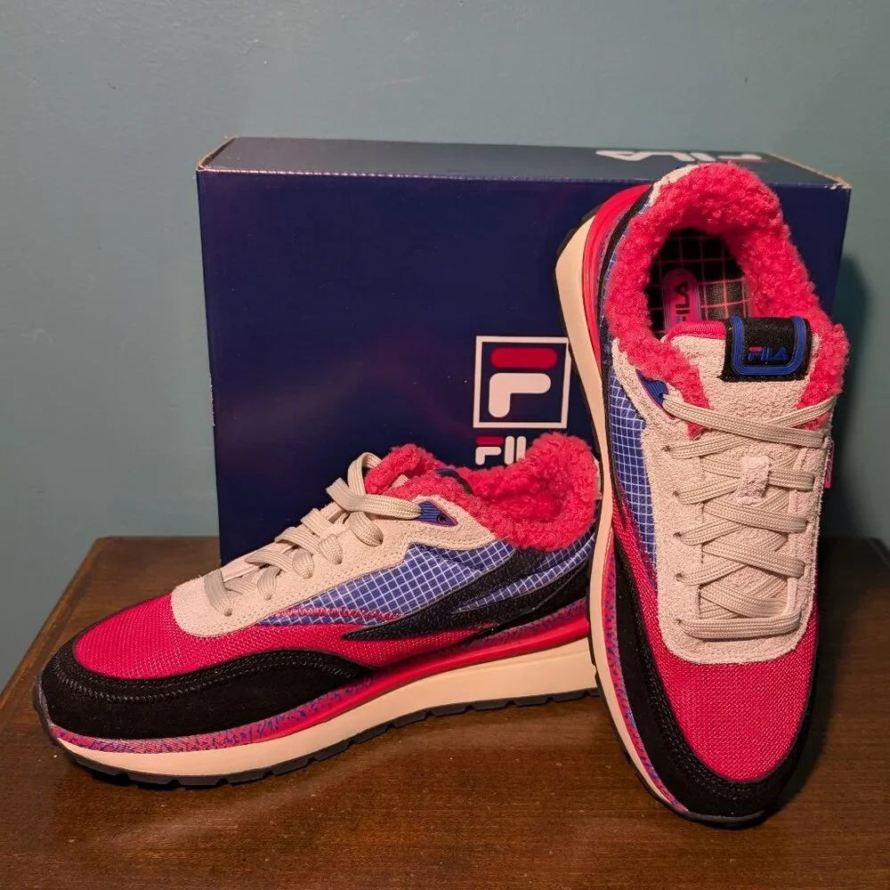 NWB FILA Reno Women's Shoes Size 9 with Sherpa Pink Purple Black